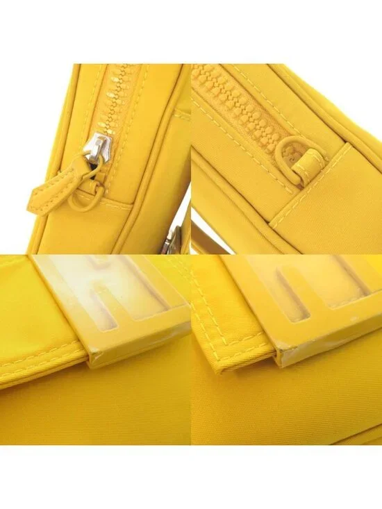Fendi Baguette Phone Pouch Nylon Yellow Shoulder Bag - Picture 10 of 10